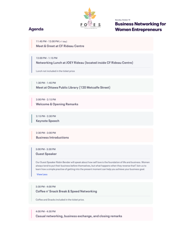 Ottawa Business Networking for Women Entrepreneurs and Professionals