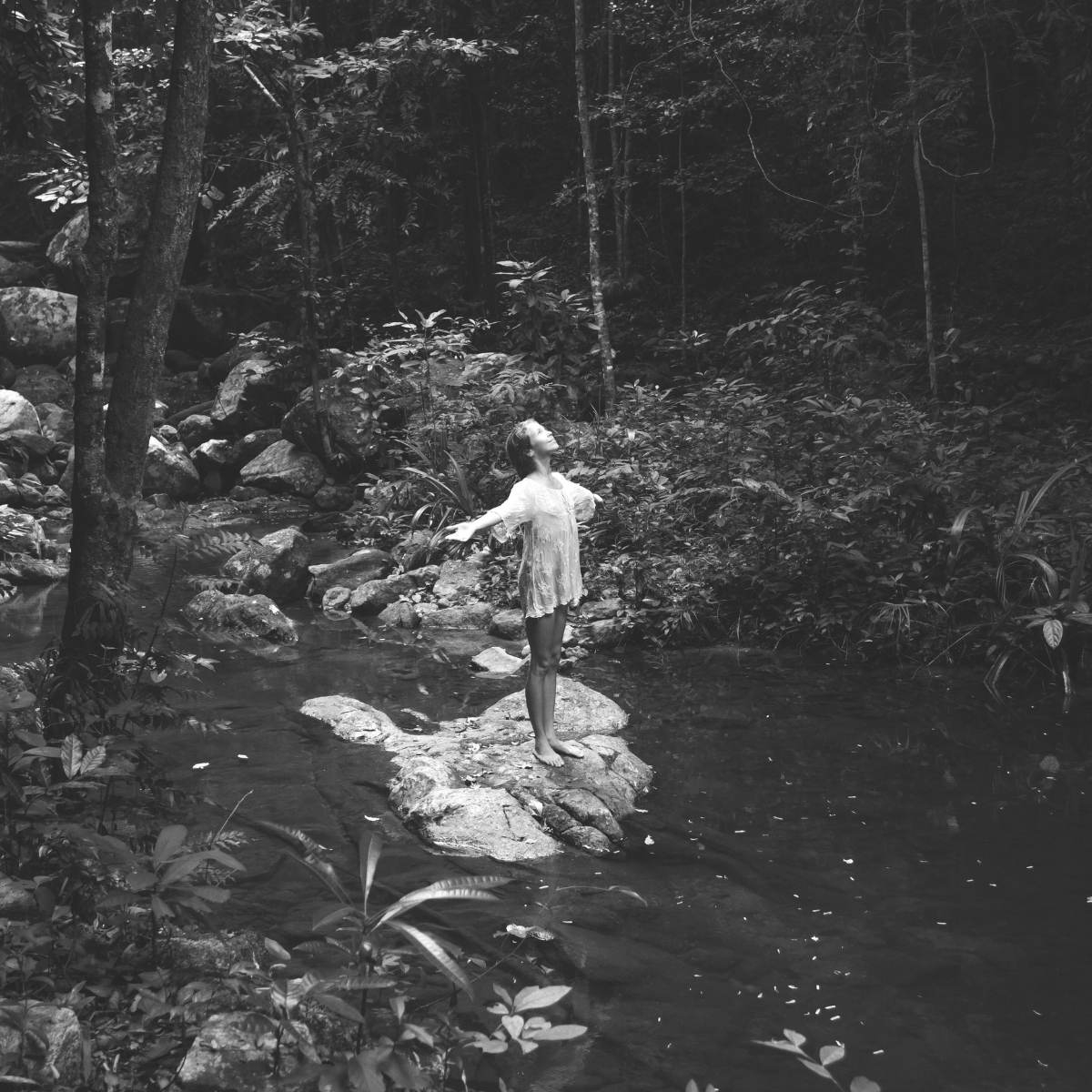 Woman connected with nature